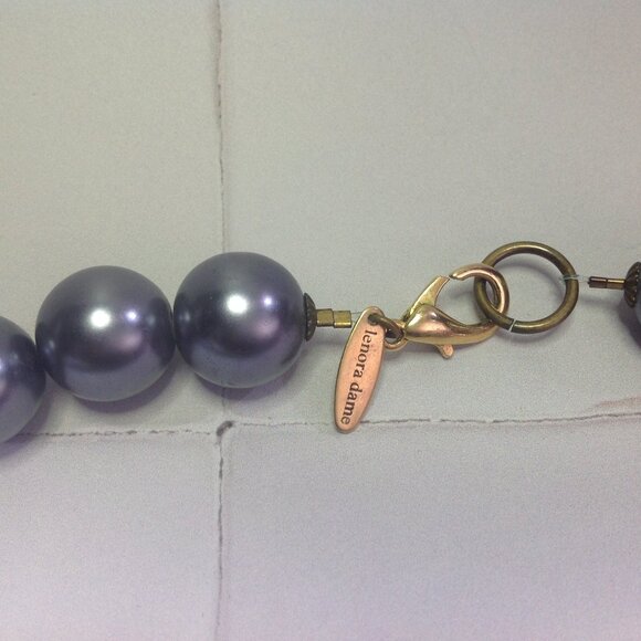 lenora dame Necklace Chunky Floral Mixed Elements Plum Statement Boho - Picture 13 of 15